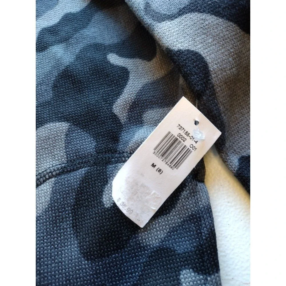 Old Navy Kids Camo Fleece 1/4 Zip Pullover‎ Sweatshirt Size M 8 Gray